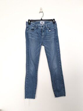 PAIGE Denim, Verdugo Ultra Skinny Ankle Jeans, Raw Hem, Size 27